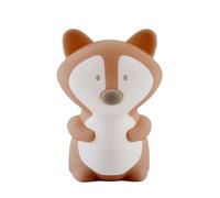 Nattou Veilleuse LED Renard – Silicone vegan 9,2 cm, 2 niveaux de luminosité, marron