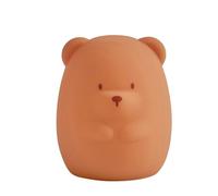 Nattou Veilleuse Ours LED en silicone, 2 niveaux de Luminosité, sans BPA, 12 cm, Végétalien, Silicone, Marron
