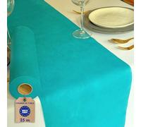 NATUARTE, Chemin de Table Bleu Turquoise, Rouleau de Feutre de 25 mètres x 30 centimètres, Décoration de Table, Tissu Décoration Mariage, Baptêmes, Communions, Anniversaires, Couleur Bleu Turquoise