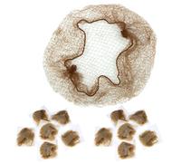 NATUCE 30 Pièces Filets à Cheveux, Cheveux Filets Filet Chignon Invisible Élastique de Bord Maille pour Ballet, Danse, Infirmière et Ainsi de Suite - Marron (Café)