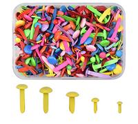 NATUCE 400PCS Mini Brads, Assorties Tailles Attaches Parisiennes Rondes, Attaches Parisiennes à Tête Métal Ronde Multicolore Brads pour Scrapbooking Craft Papier Bricolage Estampage Accessoires