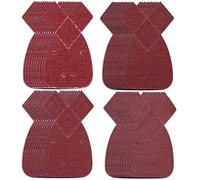 Natuce 40PCS Papier de Verre avec 4 trous, 40/60/80/120 feuilles de papier de verre, 140mm Feuilles Abrasives, Papier de Ponçage, feuilles de Ponçage de souris, pour Poncer/ Polir/ Dérouiller