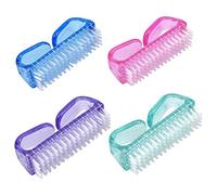 NATUCE 4PCS Brosse à Ongles en Plastique, Poignée Pinceau à Ongles, Brosse de Lavage à Main, Brosse de Nettoyage des Ongles, Brosse de Nettoyage à la Main, Outil de Nettoyage pour Nail Art