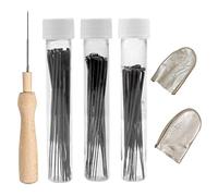 Natuce 60PCS Laine Feutrage Outil, 3 Tailles Aiguilles à feutrer, Feutre Aiguille de Laine Outils, Aiguilles de Feutrage avec Bouteilles, Porte-Aiguilles en Bois, pour Artisanat Accessoires à Tricoter