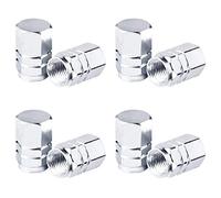 NATUCE Bouchons de Valve en Aluminium Voiture Capuchons de Poussière pour la Voiture, la Moto,Le Vélo, 8 Pièces (Argent)