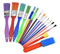 NATUCE Lot de 15 pinceaux pour bébé, pinceaux en mousse, kit de peinture pour enfants, ensemble de pinceaux de peinture en éponge pour débutants
