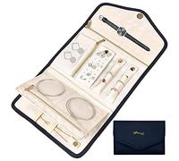 NATUCE Pochette Rouleaux à Bijoux pour Voyage Pliable Sac de Rangement pour Bijoux Organisateur Trousse à Bijoux pour Rangement de Bracelet Collier Bague
