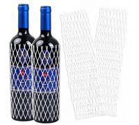 NATUCE Protège Bouteilles pour Vin Pochettes de Protection en Maille, 30 Pièces Pochettes de Protection Réutilisables en Maille de 21cm pour Le Transport de Bagages et Expédition Sûre, Blanc