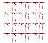 Natudeco 24pcs Velvet Ribbon Bow Pendant Bows for Tree Festive Decoration Gift Wrapping Crafts Wedding (Wine Red)