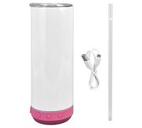 Natudeco 600ML Double Paroi Musique Tasse Bluetooth Haut-Parleur Tasse Voyage Café Bouilloire Isolation Sous Vide Sublimation Haut-Parleur Bouteille pour Usage Commercial Ménager(rose)