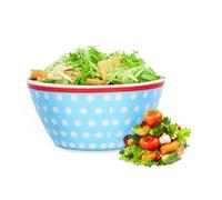 Natudeco Bol à Salade épaissi De 500 ML Bol à Fruits Rond Anti-brûlure Bol à Dîner élégant Vaisselle Décoration De Table Bol pour Collations Desserts Gâteaux Et Fruits(Point Bleu Clair)