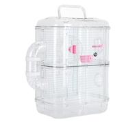Natudeco Cage Château pour Hamster Double Couche Cage pour Hamster Connexion Tunnel Cage pour Hamster avec Plusieurs Boucles de Verrouillage pour Petits Animaux d'intérieur