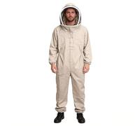 Natudeco Combinaison d'Apiculture Professionnelle Combinaison Apiculture Coton Tenue Protection Intégrale Une Pièce avec Capuche Détachable, espirante Et Douce pour Apiculteur Débutant Et Pro(XL)