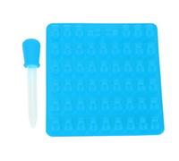 Natudeco Gummy Candy Moulage Ours Gummy Moule 53 Cavité Silicone Moulage De Cuisson avec Compte-gouttes pour Chocolat Cookie Ice Cube Enfants Fête (Bleu)