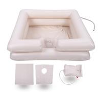 Natudeco Kit de Bassin de shampoing Gonflable Bol de shampoing Pliable avec Sac à Eau châle Bassin de Lavage des Cheveux de Chevet pour Patient Enceinte alitée blessée