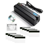 Natudeco Lecteur De Carte Magnétique MSR605X, Lecteur De Carte à Bande, Indicateur LED, Graveur à Bande Magnétique, Voyant Lumineux, 3 Pistes Lecteur de Carte à Bande magnétique