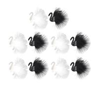 Natudeco Lot de 10 patchs brodés en forme de cygne, plumes noires et blanches, strass décorés, à repasser soi-même, pour vêtements de performance