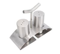 Natudeco Lot de 2 bocaux en acier inoxydable avec support pour bouteille de barbecue, sel, sucre, farine, cacao