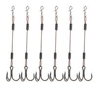 Natudeco Lot de 6 hameçons triples n° 6 Kit d'hameçons triples Réutilisable Barracuda Hook Line Set Corner Bait Hook Leurre Hook avec barbelé