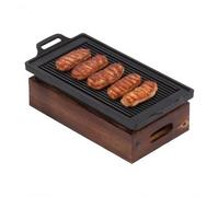 Natudeco Plaque de cuisson rectangulaire poêle à gril Plancha pour BBQ poêle Grill antiadhésive pour réchaud à gaz, Accessoires pour réchaud de Campin 31.7 x 15 x 9.2cm