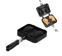Natudeco Poissons en forme de poisson Taiyaki Moule Cuisson en Forme de Poisson ¨¤ 2 Faces Gaufrier Antiadh¨¦sif de Moule Outils de cuisson en acier inoxydable Natudeco