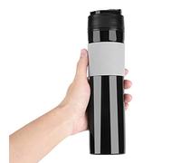 Natudeco Presse à café portable, presse à café bouteille thé cafetière presse française cafetière tasse à boire de voyage adaptée pour les vacances de voyage en plein air au bureau(le noir)