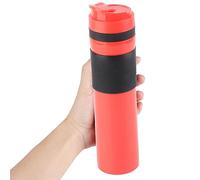 Natudeco Presse à café portable, presse à café bouteille thé cafetière presse française cafetière tasse à boire de voyage adaptée pour les vacances de voyage en plein air au bureau(rouge)