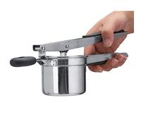 Natudeco Ricer de pommes de terre en acier inoxydable, pilon de pomme de terre robuste et outil de cuisine Ricer, avec 3 disques interchangeables, presser et écraser le gadge de cu