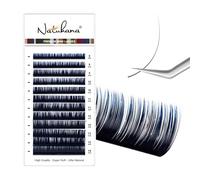 NATUHANA Couleur Extension Cils 0.07mm B Curl 8-14mm Mixte Colorés Individuel Volume Russe Naturel Faux Cils Professionnel Eyelash Extensions (Noir+Bleu;0.07 B, 8-14 mm)