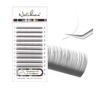 NATUHANA Couleur Extension Cils 0.07mm C Curl 8-14mm Mixte Colorés Individuel Volume Russe Naturel Faux Cils Professionnel Eyelash Extensions (Gris;0.07 C, 8-14 mm)