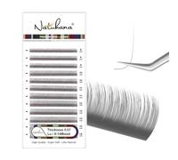 NATUHANA Couleur Extension Cils 0.07mm LU Curl 8-14mm Mixte Colorés Individuel Volume Russe Naturel Faux Cils Professionnel Eyelash Extensions (Gris;0.07 LU, 8-14 mm)