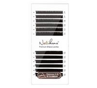 Natuhana Extension Cils Ellipse Plate 0.15mm B Curl 8-15mm Mixte Individuel Volume Russe Naturel Eyelash Extensions Professionnel Marron(0.15, B, 8-15mm)