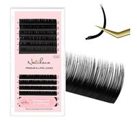Natuhana Extension Cils Ellipse Plate 0.15mm B Curl 8-15mm Mixte Individuel Volume Russe Naturel Eyelash Extensions Professionnel Noir(0.15, B, 8-15mm)