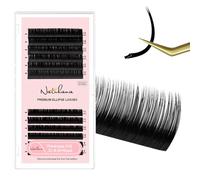 Natuhana Extension Cils Ellipse Plate 0.15mm D Curl 8-15mm Mixte Individuel Volume Russe Naturel Eyelash Extensions Professionnel Noir(0.15, D, 8-15mm)
