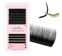 Natuhana Extension Cils Ellipse Plate 0.20mm B Curl 8-15mm Mixte Individuel Volume Russe Naturel Eyelash Extensions Professionnel Noir(0.20, B, 8-15mm)