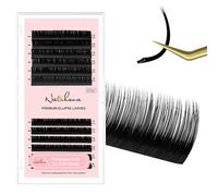 Natuhana Extension Cils Ellipse Plate 0.20mm C Curl 8-15mm Mixte Individuel Volume Russe Naturel Eyelash Extensions Professionnel Noir(0.20, C, 8-15mm)