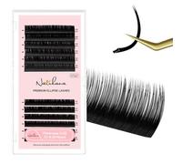 Natuhana Extension Cils Ellipse Plate 0.20mm D Curl 8-15mm Mixte Individuel Volume Russe Naturel Eyelash Extensions Professionnel Noir(0.20, D, 8-15mm)