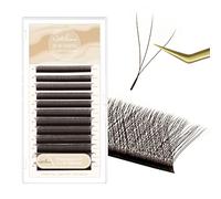 Natuhana Extension Cils En Forme de W 3D 0.07 C Curl 8-14mm Mixte Classique Easy Fan Naturel Volume Russe Faux Cils Professionnel Brun Eyelash Extensions(0.07mm, C, 8-14mm)