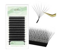 Natuhana Extension Cils En Forme de W 8D 0.07 D Curl 8-12mm Mixte Classique Easy Fan Naturel Volume Russe Faux Cils Professionnel Noir Eyelash Extensions(0.07mm, D, 8-12mm)