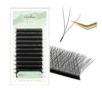 Natuhana Extension Cils En Forme de W Préfait Bouquet 3D 0.07 LU Curl 8-12mm Mixte Classique Easy Fan Naturel Volume Russe Faux Cils Professionnel Noir Eyelash Extensions(0.07mm, LU, 8-12mm)
