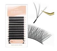 Natuhana Extension Cils En Forme de WW 3D 0.07 C Curl 8-12mm Mixte Classique Easy Fan Naturel Volume Russe Faux Cils Professionnel Noir Eyelash Extensions(0.07mm, C, 8-12mm)