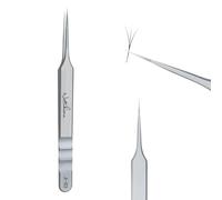 Natuhana Pince Extension Cils Volume Russe Professionnel en Acier Inoxydable Précis Droit et Courbé Nipper Pinces à Faux Cils Argenté (A-03)