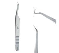 Natuhana Pince Extension Cils Volume Russe Professionnel en Acier Inoxydable Précis Droit et Courbé Nipper Pinces à Faux Cils Argenté (A-05)