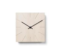 Natuhr - Beam - Horloge radio-pilotée - Horloge murale - Horloge de table - En bois de chêne massif - Silencieuse - Design - 17 x 17 cm (chêne cérusé, aiguilles noires, mouvement radio-piloté)