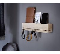 Natuhr Fixation Murale pour clés Bois Porte-Lettres Do • Organiseur en étagère de Stockage de clés, Lettres, Smartphone, tablettes (chêne Blanc)