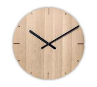 Natuhr Grande horloge murale en bois de chêne - Super Loft - En bois massif - Mouvement silencieux - Moderne - Diamètre : 50 cm - Chêne non traité