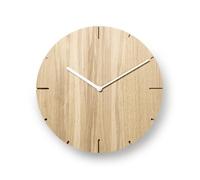 Natuhr Horloge Chêne Naturel Bois Solide Bois Massif, Mouvement Silencieux Junghans, Simple et droît, Moderne, Made in Germany (Aiguilles Blanches)