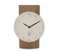 Natuhr - Horloge murale en ardoise - Grand clochette - Bois de chêne grès - Silencieux - Fabriqué en Allemagne (grès - chêne fumé, mouvement à quartz)