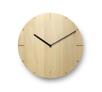 Natuhr Horloge murale en bois de hêtre huilé massif - Mouvement Junghans silencieux - Style épuré et moderne - Fabriquée en Allemagne (aiguilles noires)