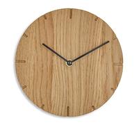 Natuhr Horloge murale en chêne huilé - 20 cm - Mini bois massif - Mouvement U.T.S. silencieux (chêne huilé, aiguilles noires)